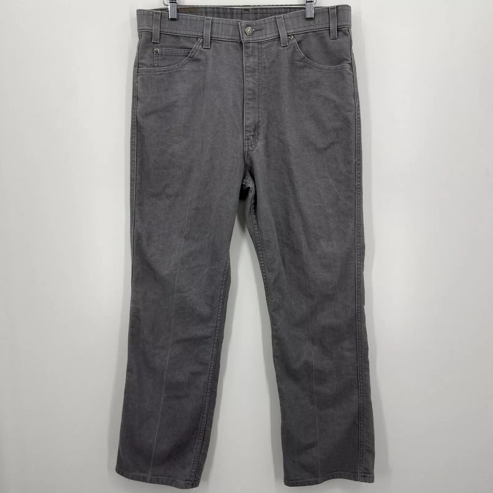 Levi's Jeans Men's Size 38 Gray Cotton Blend Leather Tab Vintage 90s‎ Paper Tag - Picture 2 of 11